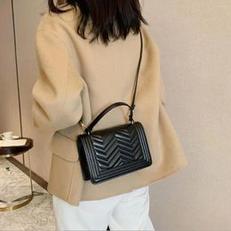 Shoulder Bags Solid Lattice Leather Bag Women's Handbags Crossbody Small Flap Clutch PU Purse And Females Bag-tote Girls