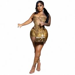 sexy Gold Birthday Dres Party Wear Strapl Beading Mini Prom Dr 2024 Backl Clubbing Dr Nightclub K1m7#