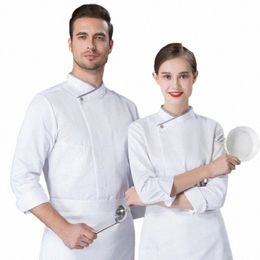 unisex Chef Coat Men Women Lg/Short Cook Jacket Restaurant Hotel F&B Uniform Baker Waiter Wear O9ne#