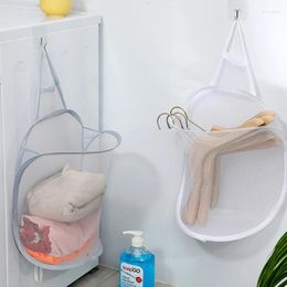 Laundry Bags Bathroom Foldable Mesh Basket Laundri Bag For Dirty Clothes Toy Storage With Handle Organiser