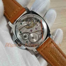 Hochwertige Uhr Luxus Mode Super Factory 44mm schwarzes Gesicht Orangen -Zifferblatt Mechanische Handwindungsbewegung Herren Uhren mit ZKR8