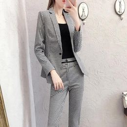 Women's Two Piece Pants Set For Women Outfit Blazer And Plaid Black Womens 2 Pant Sets Trouser Suit Wholesale Free Delivery Classy Xxl D