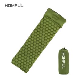 Mat Outdoor Sleeping Pad Camping Inflatable Mattress with Pillows Travel Mat Folding Bed Ultralight Air Cushion Hiking Trekking