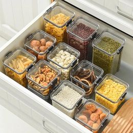 Storage Bottles Food Containers Kitchen Bulk Cereals Pantry Organiser Stackable Plastic Box Jars Sealed Household Items