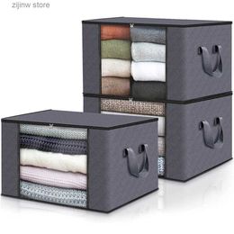 Other Home Storage Organization Large Capacity Clothes Storage Bag Foldable Blanket Storage Containers for Organizing Bedroom Closet Y240329