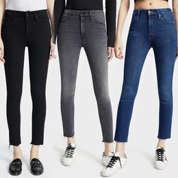 Women's Jeans Spring Summer Women High Waist Slim Casual Wild Lady Straight-leg Ankle-length Danim Pants
