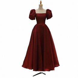 evening Prom Dres for Women Square Collar Puff Sleeve A-LINE Organza Summer Dr 2023 Elegant Formal Birthday Party vestidos q6qv#