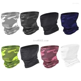 Scarves Unisex Summer Outdoor Silk Neck Gaiter Scarf UPF50 Sunscreen Fishing Hiking Cooling Earloops Face Mask Camo Bandana