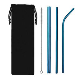 Drinking Straws Aprince 4 PCS PVD Titanium Coated Metal Beverage Tea Coffee 304 Stainless Steel Straw303v