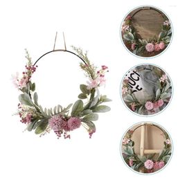 Decorative Flowers Artificial Garland Scene Wreath Hanging Decor Boho Lamb Plastic Door Christmas Ornament