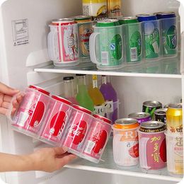 Storage Bottles Transparent 4-section Kitchen Refrigerator Box Accessories Cola Beverage Space-saving Finishing Four Case