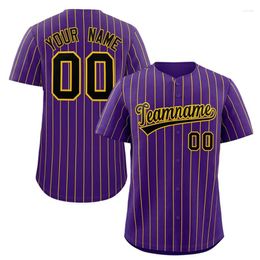 Men's Casual Shirts Customized Name Purple Thread 3D Printed Baseball Jersey Unisex Fashion Sports Short Sleeve