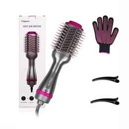 Upgrade 3 In 1 Hair Dryer Volumizer Air Styling Brush Professional Blow Comb Curling Iron Straightener 240329