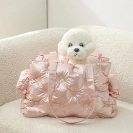 Dog Carrier Winter Outing Pet Bag Cute Polka Dot Shoulder Puppy Cat Lightweight Carrying Warm Soft Comfortable Supplies