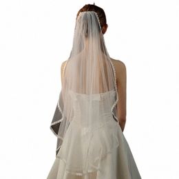 lace Edge Wedding Veil One-layer Simple Velos De Novia Soft Yarn Bride Veil With Hair Comb 2023 New Wedding Accories D8bH#