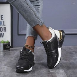 Fitness Shoes Women White Sneakers Thick Bottom Solid Plus Size Comfortable Breathable Summer Outdoor Lace Up Mujer