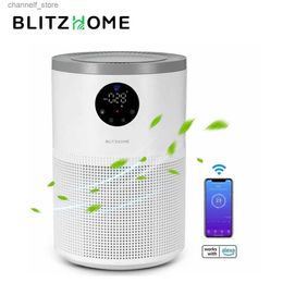 Air Purifiers BlitzHome air purifier intelligent WIFI Alexa Control H13 Tyre HEPA filter PM2.5 monitor for removing pet allergies dust and odor eliminatorsY240329