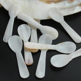 Spoons 1PC Natural Shell Caviar Spoon Mother Of Pearl Seashells Ice Cream Dessert Coffee Stirring Teaspoon Kitchen Tool