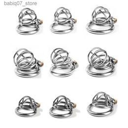 Other Massage Items Adult Metal Chastity Lock Male SM Penile Cage Binding Dark Lock Stainless Steel Penile Ring Q240329