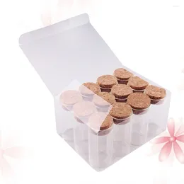 Storage Bottles 12 Pcs Glass Jar With Lid Sealed Food Grains Container Scented Tea Wooden Tank