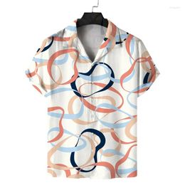 Men's Casual Shirts Shirt Lapel Summer Short-sleeved Hawaiian Personalised Pattern 3D Printing Daily Work Vacation Comfortable Design