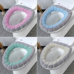 Toilet Seat Covers 1PC Knitted Mat Washable Antifreeze Cover Thickened O Type Universal Toilets Pad Cushion