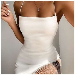 Sequin Mini Nightclub Style Diamond Tassel Spliced Sexy Strap Sparkling Bounce Dress 583966