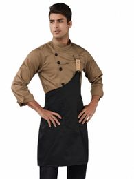 2023 New Chef Clothes Uniform Restaurant Kitchen Cooking Chef Coat Waiter Work Jackets Profial Uniform Overalls Outfit N6Ci#