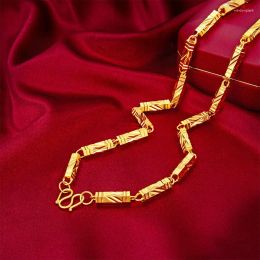 Chains Chains Men's HipHop 24k Gold 6MM/7MM/8MM 24 Inch Hexagon Bamboo Necklace Chain Jewellery Gift