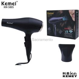 Hair Dryers Kemei KM-5805 Hair Dryer High Quality EU Plug 220 Voltage Big Power Professional Hair Dryer Secador Com Difusor 240329