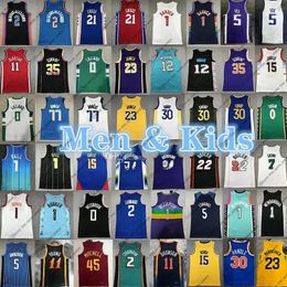 Men kids Basketball Jerseys 30 Curry 11 young 23 james Stephen 24 bryant Giannis 34 Antetokounmpo 1 LaMelo ball 12 Ja morant 35 Kevin Durant children jersey