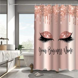 Shower Curtains Eyelashes Lips Lipstick Print With Hook Curtain Polyester Mechanical Processing Waterproof Bathroom
