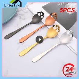 Spoons 5PCS Creative Spoon Simple And Elegant Stainless Steel Size: 15.1 3.4 0.25cm Dessert Electroplating Color