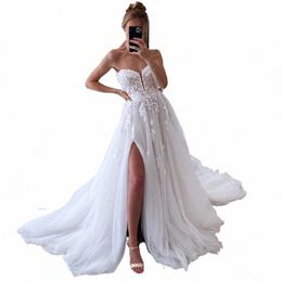 lakshmigown Vintage Wedding Dres with Slit Sweetheart A-Line Bridal Gowns Vestidos de Nova Princ Bride Dr r3U3#