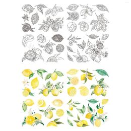 Window Stickers Summer Fresh Orange Double Sided Static Sticker Material Yellow Wall Easy To Install