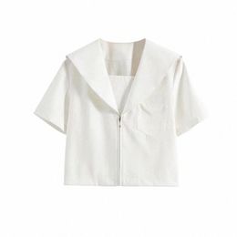 2021 Japanese School Short Sleeve White Sailor Suit T-shirt Sapporo Lapel Kanto Kansai Lapel Nagoya Lapel JK Uniforms Basic Tops X1B1#