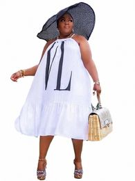 women Casual Summer Dr Sleevel Plus Size Dres Sexy Streetwear Ladies Halter Neck Dr Wholesale Bulk Dropship 920X#