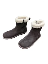 Boots Two-color Lamb's Wool Snow Warm Fashionable Personality Cosy Versatile 2024 Winter 0122