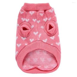 Dog Apparel Cozy Pet Sweater Adorable Heart Pattern Fashionable Knitted Valentines Day Clothes For Small Medium Dogs