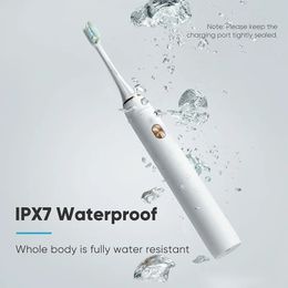 SOOCAS X3U Ultrasonic Toothbrush USB Rechargeable Waterproof With Three Heads For Adult 240329