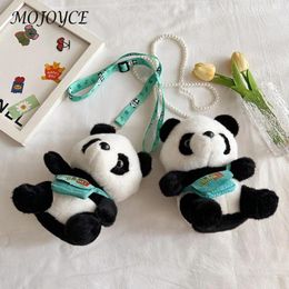 Bag Women Cute Cartoon With Zipper Panda Fluffy Sling Soft Plush Shoulder Ladies Travel Purses