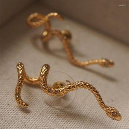 Stud Earrings European Style Exaggerated Fashion Personality Temperament High Sense Of Snake-Shaped Serpentine Piercing Aretes Pendie