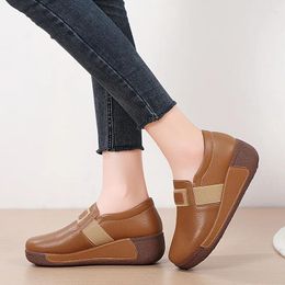 Casual Shoes 2024 Fashion Spring Autumn Women Flats Platform Loafers Ladies Comfort Wedge Moccasins Orthopaedic Slip On