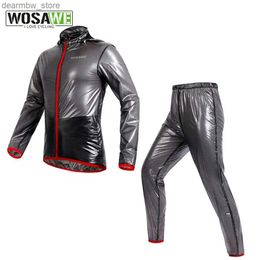 Cycling Jackets WOSAWE Waterproof Cycling Jacket Men with Hook Cap Windproof Bike Bicycle MTB Raincoat Riding Cycle Long Sleeve Jackets Clothing24329