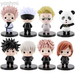 Anime Manga 8Pcs/Set Anime Jujutsu Kaisen Gojo Satoru Yuji Itadori Nanami Kento Action Figure Model Collectible Toys PVC Collectible Doll 24329