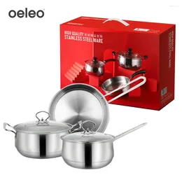 Cookware Sets Stainless Steel Kitchen Set Practical Soup Pot Milk Frying Pan Home Gift