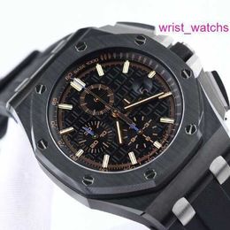 AP Mechanical Wrist Watch Royal Oak Offshore Model 26405 Black Ceramic Automatic Machine Men's Black Face Dial Blue Needle Dial 44mm Full Set