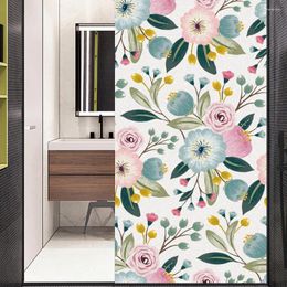 Window Stickers Flowers Decorative Privacy Film Frosted Glass Sticker Heat Insulation Adhesive Coverings For Home