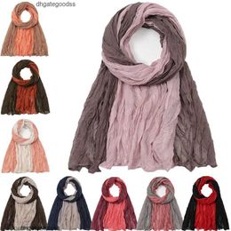 Fashion Muslim Women Long Scarf Bubble Chiffon Scarves Hijab Maxi Shawl Head Wrap Headscarf Turban Islamic Hijabs Stole 175*85cm