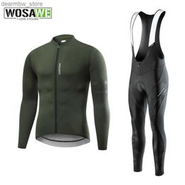 Cycling Jackets WOSAWE Long Sleeve Cycling Sets Autumn MTB Bicycle Clothes Breathable Mountain Bike Jersey and Bib Suits Ropa Ciclismo Triathlon24329